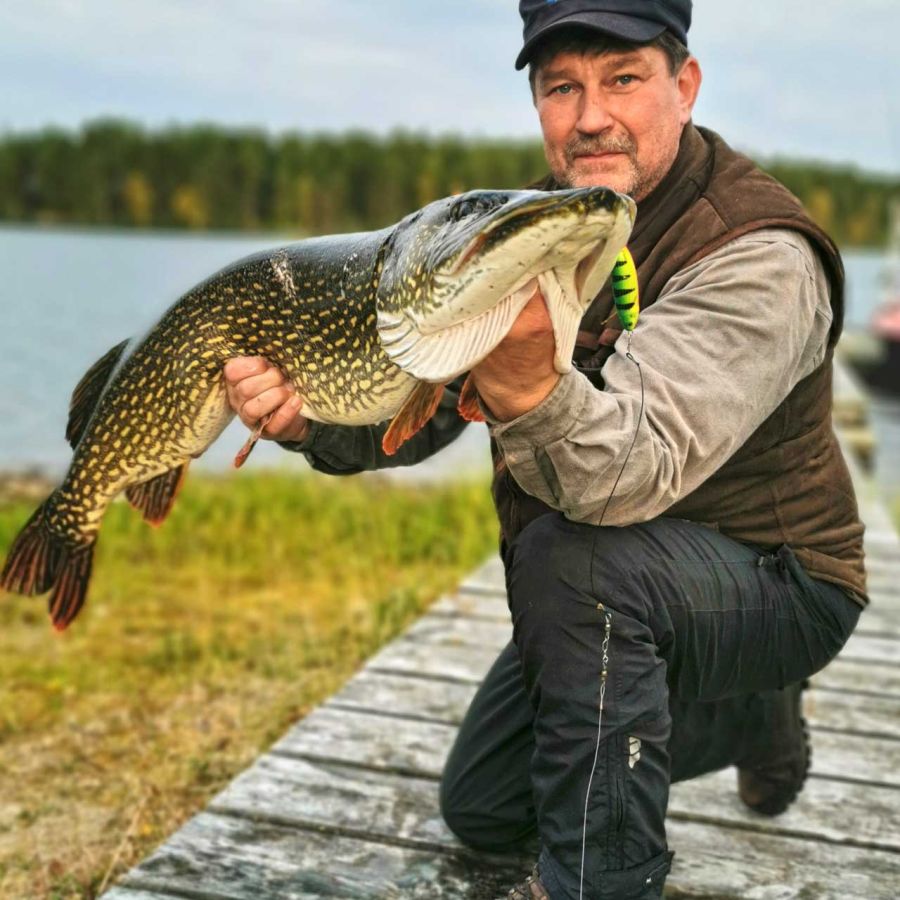 Jättihauen kalastusta erämaajärvellä